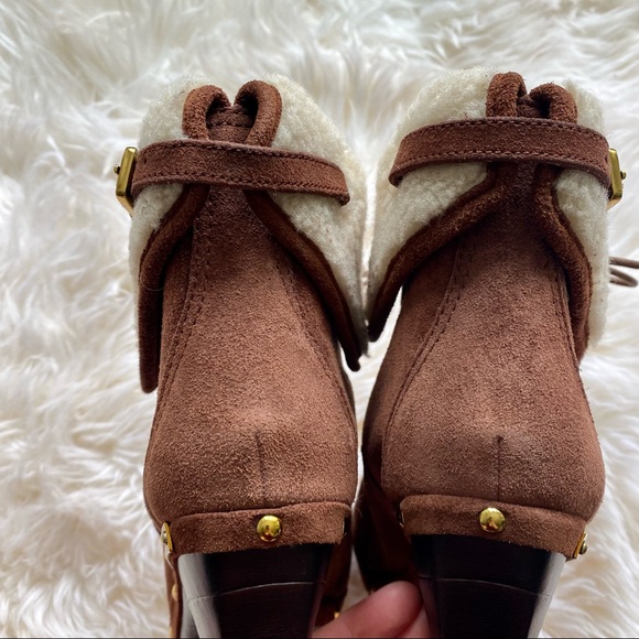 BCBGeneration ‘Melo’ Suede Brown Leather Bootie with faux fur - Picture 12 of 12